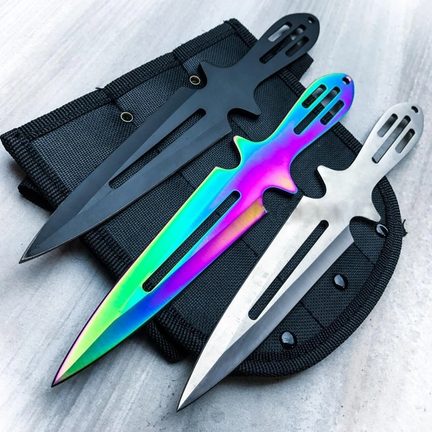 Ножи Метательные (colors) 3 цвета комплект 3 в 1 - изображение 2