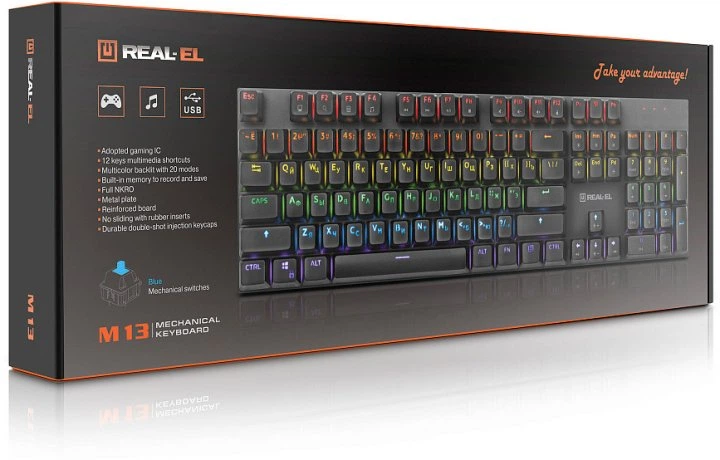 Клавіатура REAL-EL Gaming M 13 USB - Фото 6 Клавіатура REAL-EL Gaming M 13 USB - зображення 6