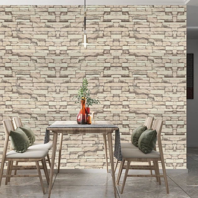 Самоклеющаяся 3D панель 3D Loft WHS-03 под бежевый екатеринославский кирпич в рулоне 20 м 20000x700x3мм - изображение 2