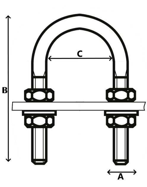 Хомут 28-29 мм 1 1/4" U-подібний М6 80 мм ST 1131 І Steelfix 3 шт (137418) - зображення 2