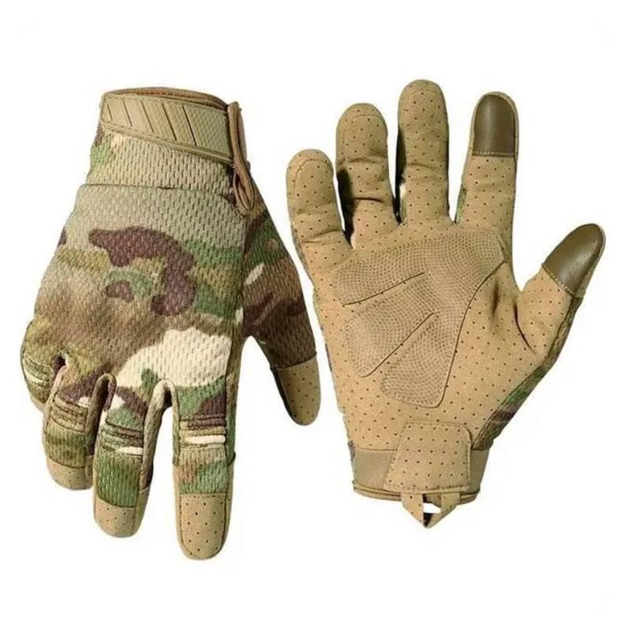 Перчатки тактические армейские с пальцами ВСУ Мультикам 20222176 10001 XL койот (SK-N10001S) - изображение 1