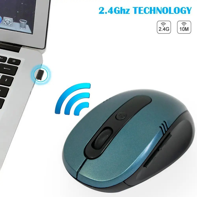 Мишка бездротова для пк 2.4Ghz "Wireless mouse G-108" Темно-синя, комп ...