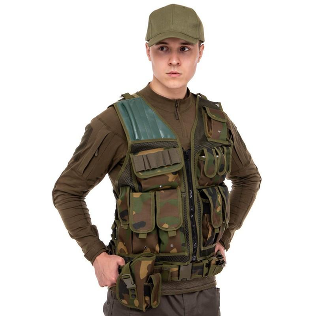 Разгрузочный жилет универсальный разгрузка тактическая на 8 карманов Zelart Military 5720 Camouflage - изображение 1