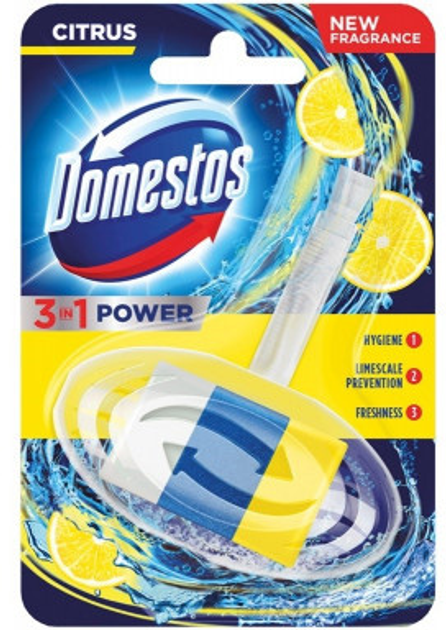 Kostka toaletowa do toalety Domestos 3 w 1 Citrus 40 g (8717163540428) - obraz 1