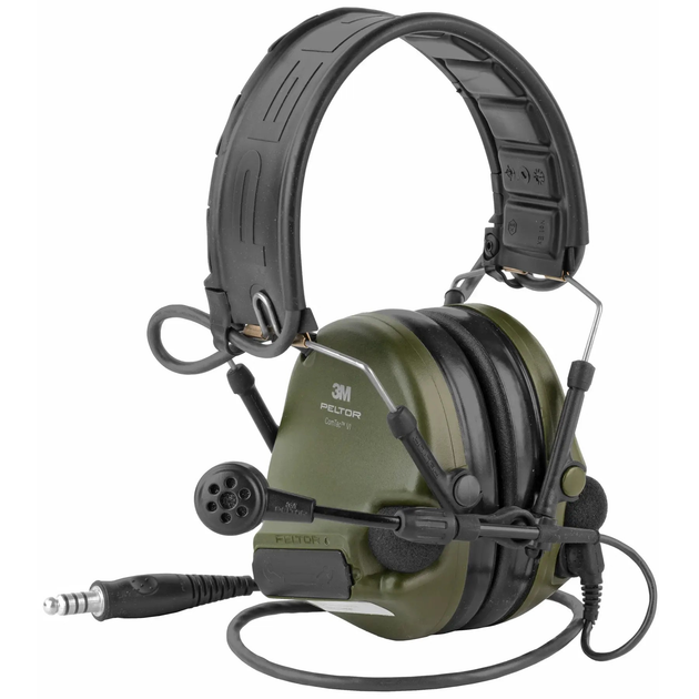 Військові навушники активні 3M PELTOR ComTac VI NIB Headset NATO wired Green вертикальні з 1 аудіовиходом J11 - зображення 1