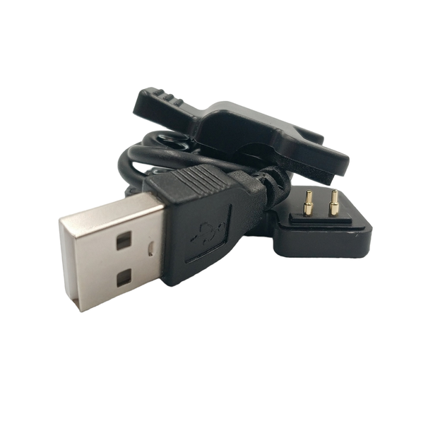Универсальный USB кабель для зарядки смарт-часов / 2 Pin, 4 mm / 30 см. / Черный - изображение 4