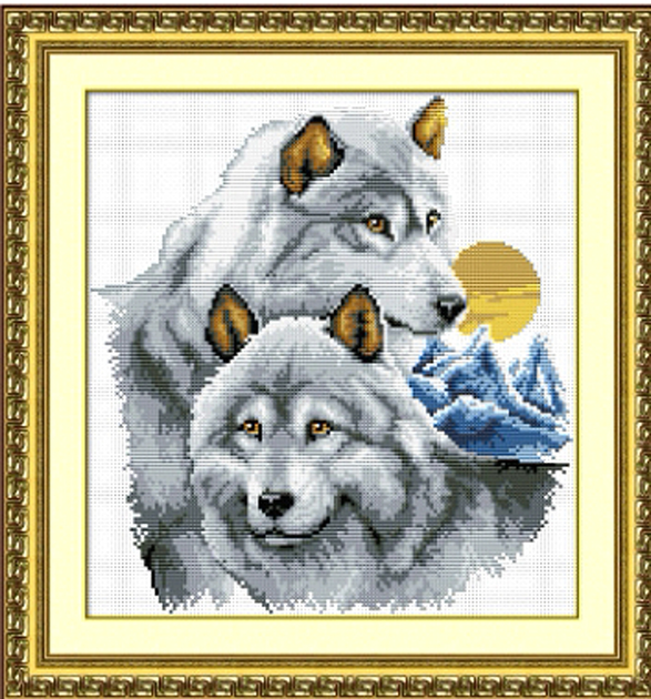 СЛ-3359 Sweethearts, набор для вышивки бисером картины с волками