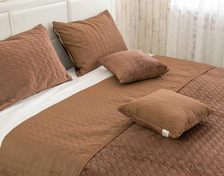 Знімний чохол Руно VeLour Велюровий Двосторонній Шоколадний 50х70 см (382.55_Chocolate) - зображення 6