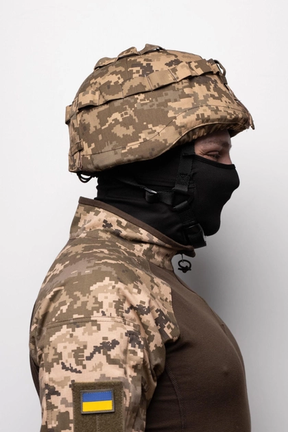 Кавер на каску МИЧ с креплением для очков шлем маскировочный чехол Mich Пиксель - изображение 1