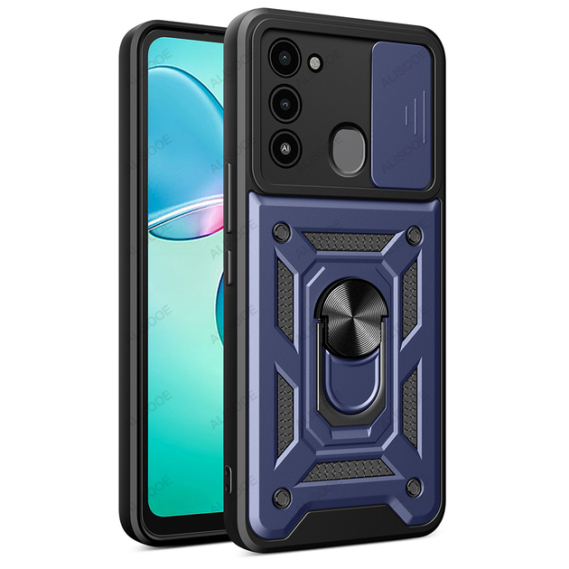 Чехол Defender с защитой камеры для Tecno Spark 8C / Go 20222 Синий ...
