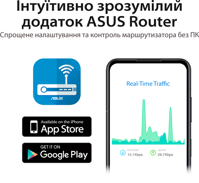 Маршрутизатор Asus RT-AX57 WiFi6/ AX3000/ 1 Гбіт/с / Підтримка технології MESH - зображення 4
