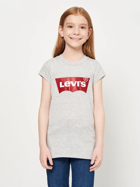 T-Shirt Levi's Batwing A Maniche Lunghe Per Bimba - 100% Cotone, Design Con Logo - Foto 2