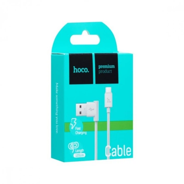 Кабель для заряджання телефону USB - micro USB HOCO UPM10 до 2.0A 1,2 м L образний для смартфонів, планшетів, Power Bank, електронних книг - зображення 3