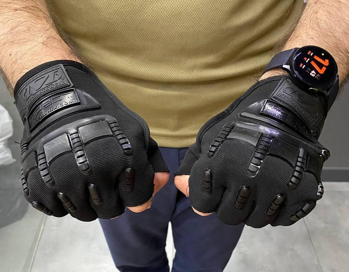 Перчатки тактические Беспальцевые Yakeda, цвет черный, размер XL - изображение 2