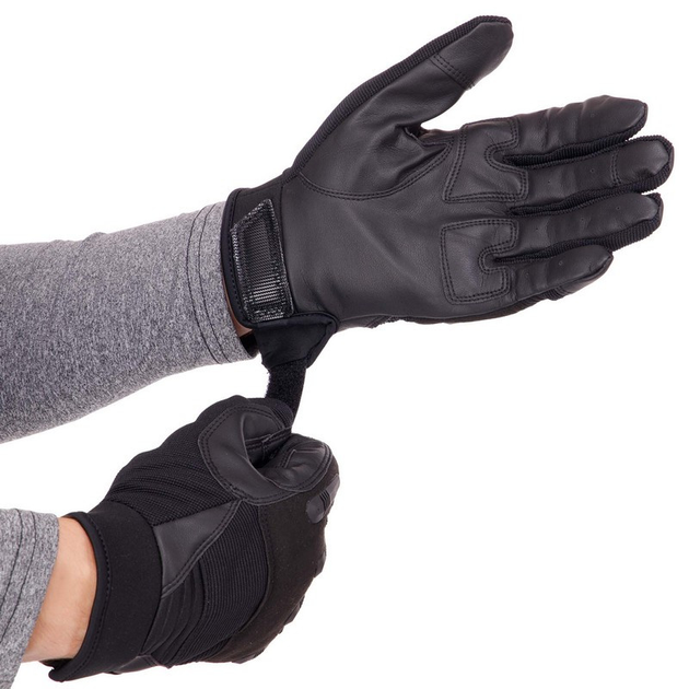 Тактичні рукавички із закритими пальцями розмір XL кольор Чорний - изображение 2