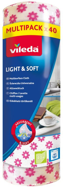 Serwetki uniwersalne Vileda Light&Soft Roll 40 szt. (159516) - obraz 1