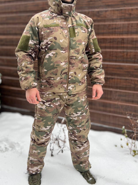 Зимовий костюм тактичний Softshell з мембраною на -20, Мультикам, розмір L, зимовий костюм для військових софтшел - зображення 1