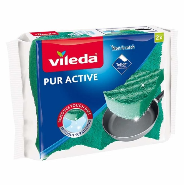 Губки для миття посуду Vileda Pur Active 2 шт (169474) - зображення 1