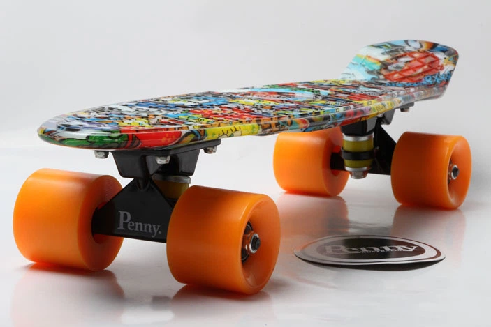 Penny Board ブラック/オレンジ/ターコイズ Скейтборд Penny Board 22 Australia Рисунок Черная Молния