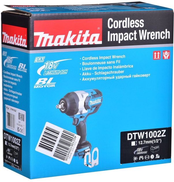 Гайковерт Makita 18 V DTW1002Z без акумулятора та зарядного пристрою - зображення 5