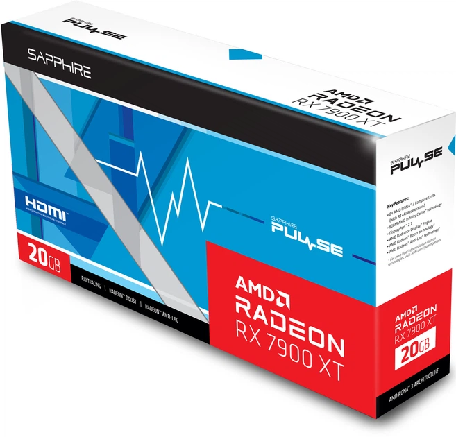 Видеокарта Sapphire PCI-Ex Radeon RX 7900 XT PULSE 20GB GDDR6