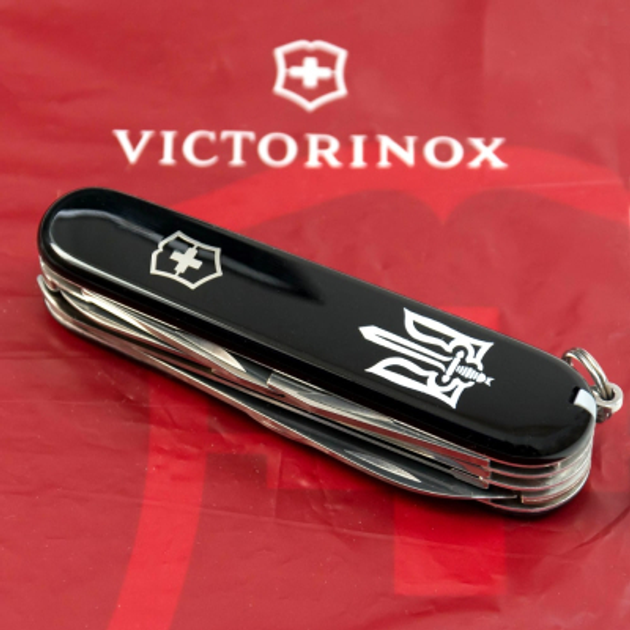 Ніж Victorinox Climber Ukraine Black "Тризуб ОУН" (1.3703.3_T0300u) - зображення 2