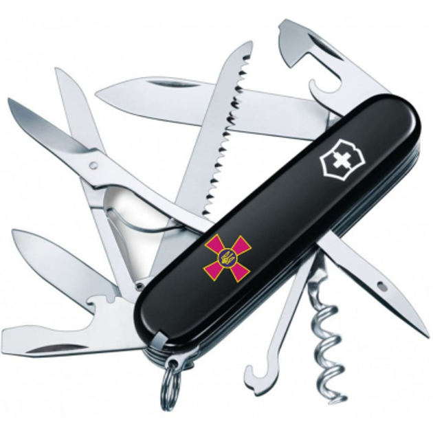 Ніж Victorinox Huntsman Army Black "Емблема ЗСУ" (1.3713.3_W0010u) - зображення 1