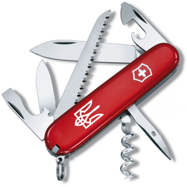 Нож Victorinox Camper Ukraine Red "Тризуб білий" (1.3613_T0010u) - изображение 1