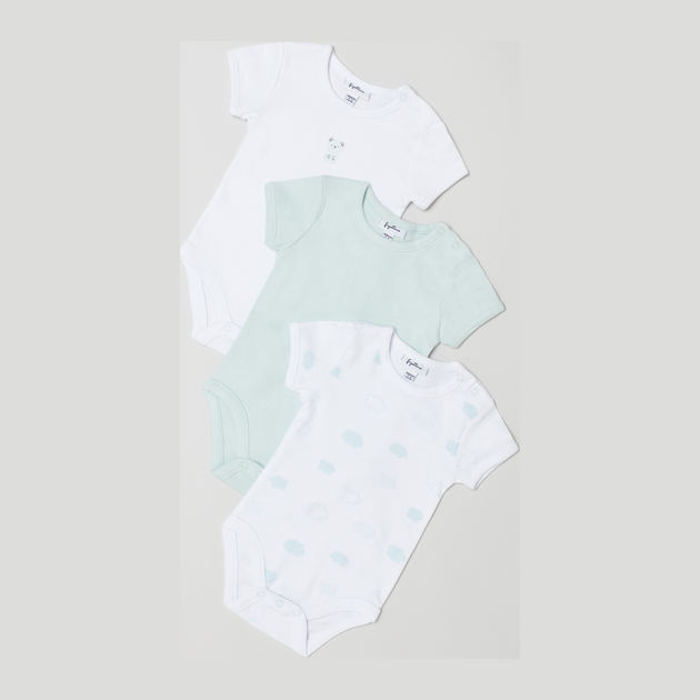 Body 3szt OVS 1598498 62-68 cm Clearly Aqua (8052147032026) - obraz 1