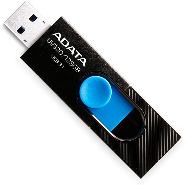 ADATA UV320 128 GB USB 3.1 czarno-niebieski (AUV320-128G-RBKBL) - obraz 1