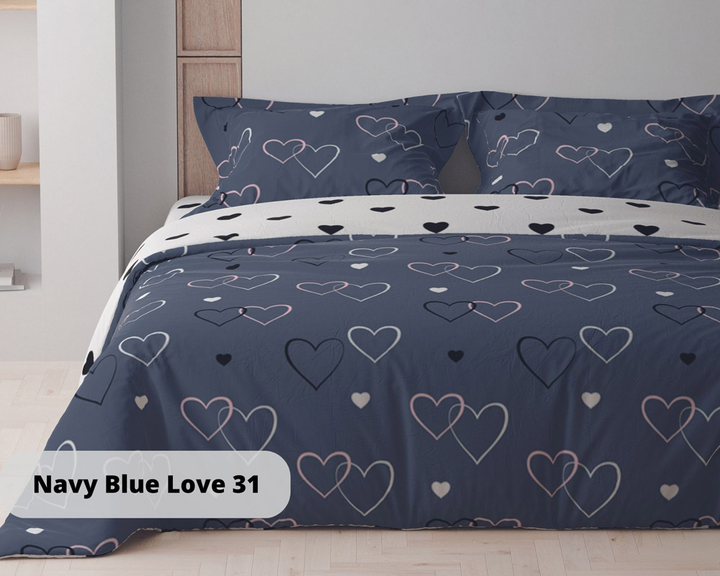 Акція на Комплект постільної білизни ТЕП Євро 200 x 215 см Navy Blue Love 31 від Rozetka