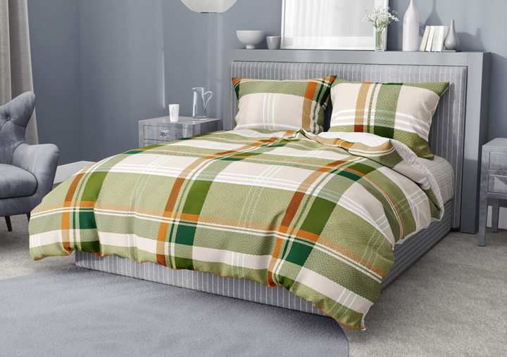 Акція на Комплект постільної білизни ТЕП Сімейний 2 x 150 x 215 см Beige Plaid від Rozetka