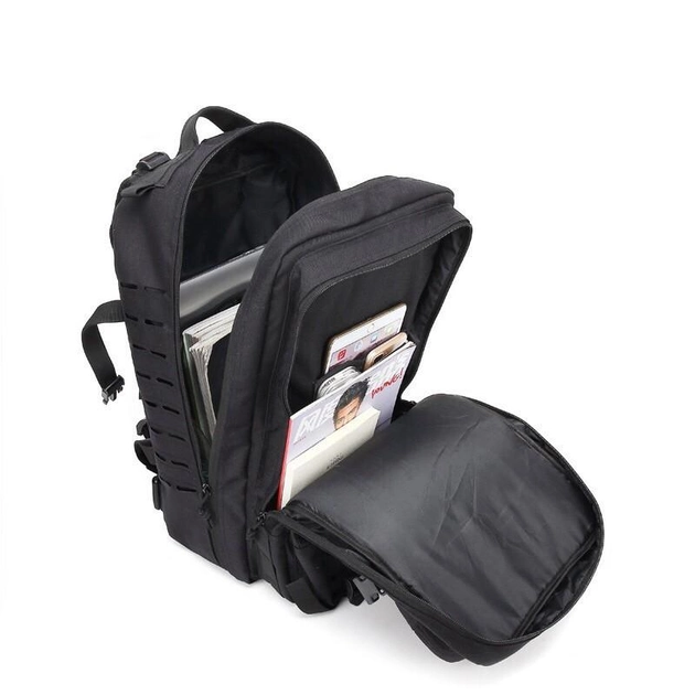 Рюкзак тактический штурмовой объем 40 лит материал CORDURA® черный - изображение 2