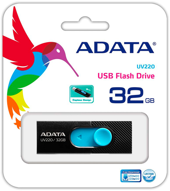 ADATA UV220 32GB USB 2.0 Black (AUV220-32G-RBKBL) - зображення 2