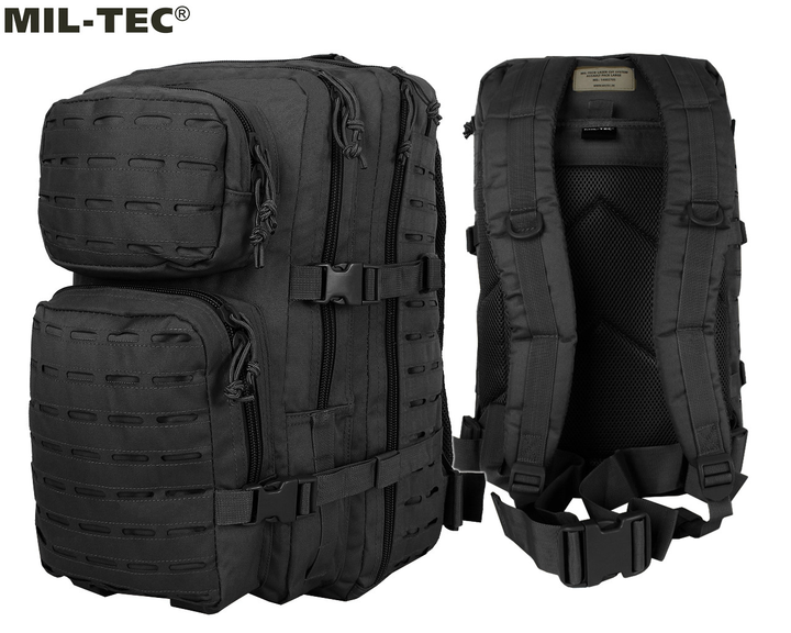 Рюкзак Тактичний Mil-Tec® Large Assault Pack Laser Cut 36L BLACK - зображення 2