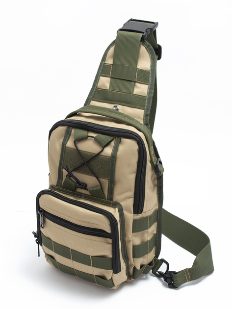 Тактическая сумка-рюкзак через плечо Sling Pack Койот (Песочный) Maybel (1718-1) - изображение 2