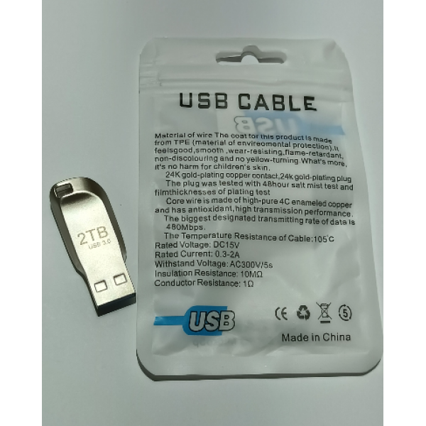 Флеш-накопитель на 2ТВ USB 3.0, в форме моноблок с металла серый - изображение 6