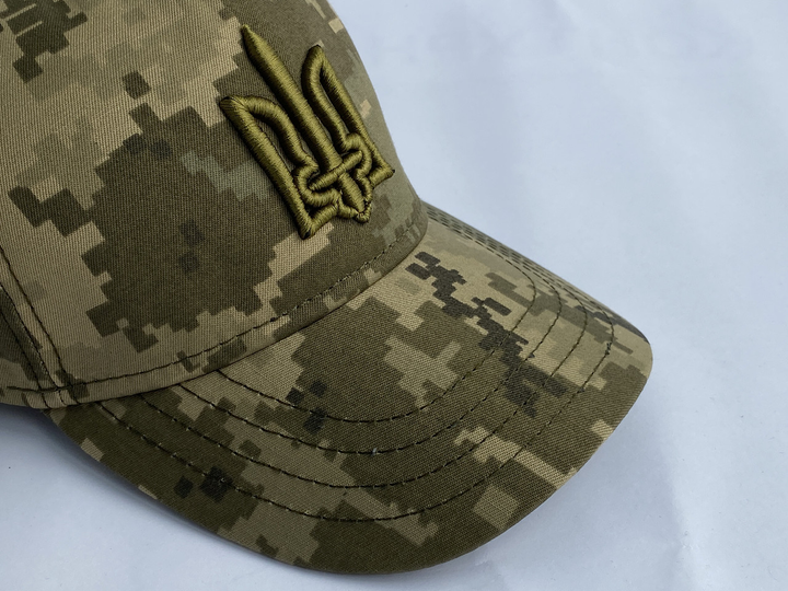 Бейсболка тактическая VladAltex ОГ 57-58 см кепка летняя с вышивкой 3D герба 419-46 пиксель зсу хаки - изображение 2