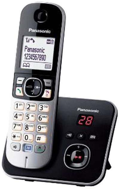 Telefon stacjonarny Panasonic KX-TG6821 PDB Czarny / Srebrny - obraz 1