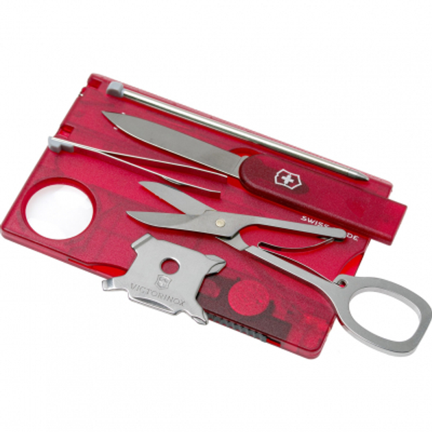 Нож Victorinox SwissCard Lite Transparent Red Blister (0.7300.TB1) - изображение 2