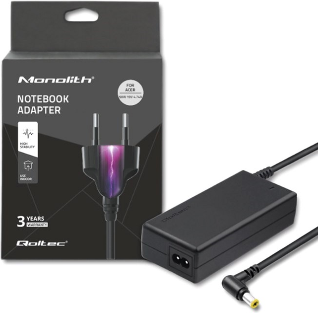 Zasilacz Qoltec do laptopa Asus 19V 4,74-4,9A 90W (5,5x2,5) (50075,90W) - obraz 4