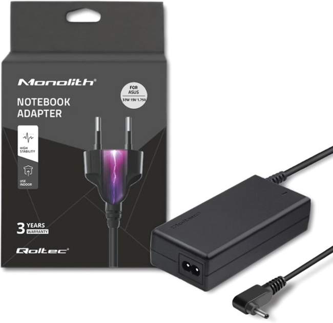 Блок живлення Qoltec для ноутбука Asus 19V 1.75A 33W (4x1.35) (51507.33W) - зображення 4