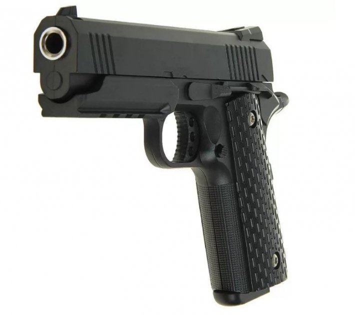 Страйкбольний пістолет з кобурою Colt 1911 Rail Galaxy G25+ метал чорний - изображение 2