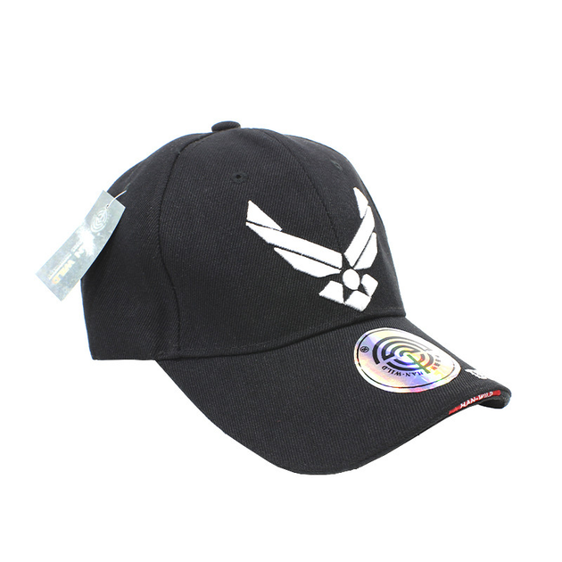Бейсболка Han-Wild US Air Force Black с белой вышивкой бейсбольная кепка L - изображение 2
