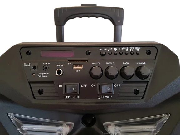 Аккумуляторная акустическая система XPRO ZPX-7783 колонка чемодан 150Вт USB, SD, FM радио, Bluetooth, микрофон, ДУ (ZPX-7783) - изображение 4
