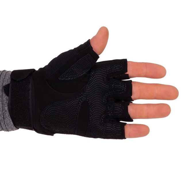 Перчатки тактические с открытыми пальцами SP-Sport BC-8788 Цвет: Черный размер: M - изображение 2
