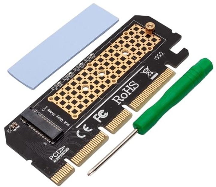 Карта розширення, адаптер Savio AK-41 PCI-Express для M.2 NVMe M-Key - зображення 1