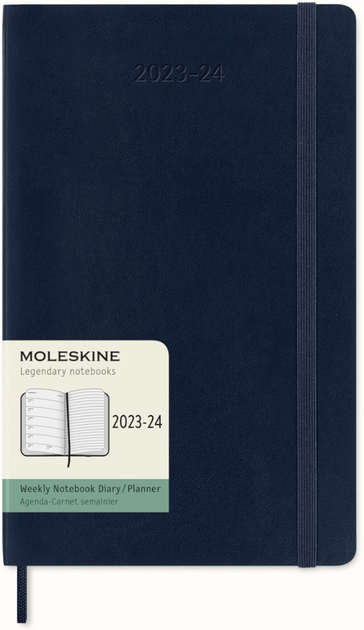 Еженедельник Moleskine 2023-2024 13 х 21 см 208 страниц Сапфир Мягкий ...