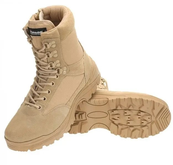Ботинки тактические демисезонные Mil-Tec Side zip boots на молнии койот 12822104 размер 40 - изображение 1