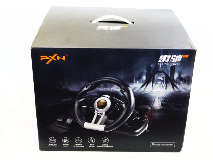 Игровой руль PXN V3 Pro с педалями и двойной вибрацией для ПК на присосках Черный - зображення 8